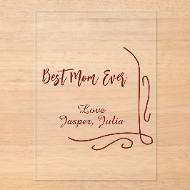 Best mom ever red love Spanish border stylish  Acryleinladungen