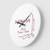 Best mom ever red love Spanish border stylish  Große Wanduhr (Winkel)