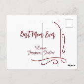 Best mom ever red love Spanish border stylish  Postkarte (Rückseite)