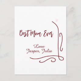 Best mom ever red love Spanish border stylish  Postkarte