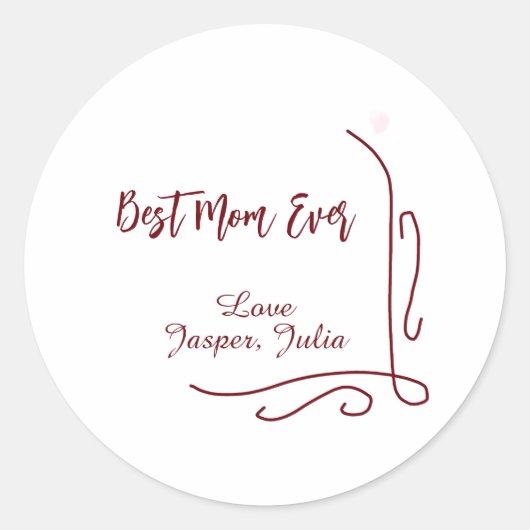 Best mom ever red love Spanish border stylish  Runder Aufkleber (Vorderseite)