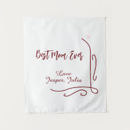 Best mom ever red love Spanish border stylish  Wandteppich