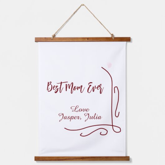 Best mom ever red love Spanish border stylish  Wandteppich Mit Holzrahmen (Vorderseite)