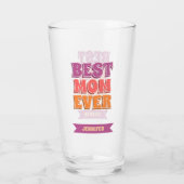 Best Mom Ever Retro Custom Name Funky Colorful  Glas (Rückseite)