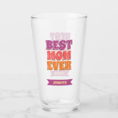 Best Mom Ever Retro Custom Name Funky Colorful  Glas (Vorderseite)