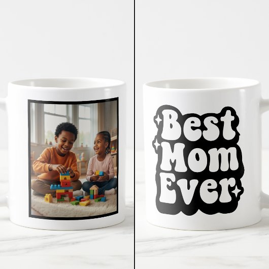 Best Mom Ever Retro Groovy 1 Photo Keepsake Kaffeetasse