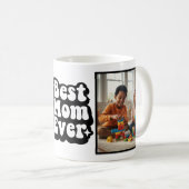 Best Mom Ever Retro Groovy 2 Photo Keepsake Kaffeetasse (VorderseiteRechts)
