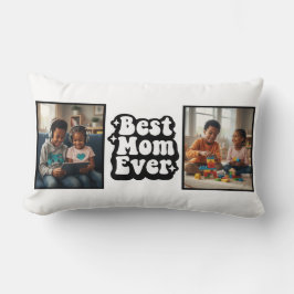 Best Mom Ever Retro Groovy 2 Photo Keepsake Lendenkissen