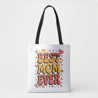 Best Mom Ever Retro Groovy Tote Bag Tasche