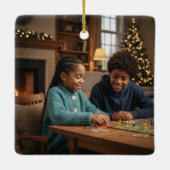 Best Mom Ever Retro Photo Christmas Keepsake  Keramikornament (Rückseite)