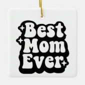 Best Mom Ever Retro Photo Christmas Keepsake  Keramikornament (Vorderseite)
