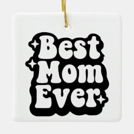 Best Mom Ever Retro Photo Christmas Keepsake  Keramikornament