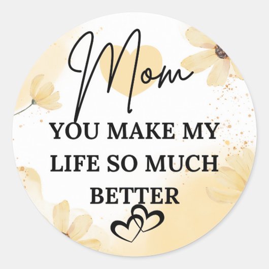 Best mom ever runder aufkleber (Vorderseite)