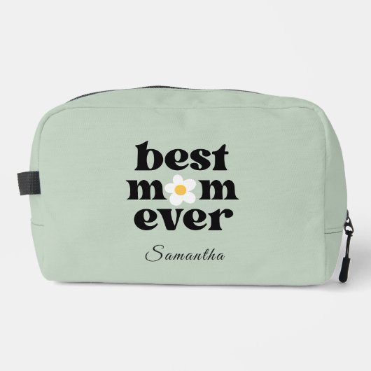Best Mom Ever Sage Green Personalized Mother's Day Waschbeutel (Vorderseite)