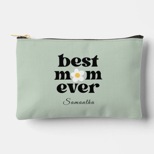 Best Mom Ever Sage Green Personalized  Zubehörtasche (Vorderseite)