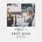 Best Mom Foliage 2 Custom Photos Mother Fleecedecke (Vorderseite)