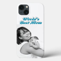 Best-Mom-Foto mit himmelblauem Text
