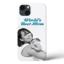 Best-Mom-Foto mit himmelblauem Text