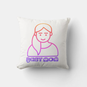 Best Mom Illustration Throw Pillow Kissen