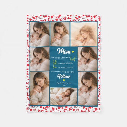 Best Mom in the World | Personalized Photo Fleecedecke (Vorderseite)
