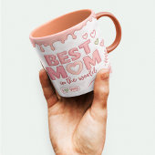 Best Mom in the World Pink Custom Text & Photo Kaffeetasse