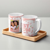 Best Mom in the World Pink Custom Text & Photo Kaffeetasse
