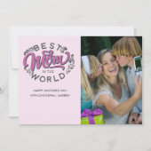 Best Mom in the World Scrip Photo Mom Dankeskarte (Vorderseite)