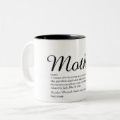 Best Mom, Mum, Mother Definition Modern Script Zweifarbige Tasse (Vorderseite Links)
