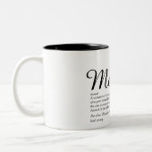 Best Mom, Mum, Mother Definition Modern Script Zweifarbige Tasse (Links)