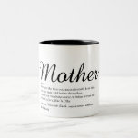 Best Mom, Mum, Mother Definition Modern Script Zweifarbige Tasse<br><div class="desc">Personalise for your special Mom,  Mum,  Mummy,  Mother or Mamá to create a unique gift for Mother's day,  birthdays,  Christmas,  baby showers,  or any day you want to show how much she means to you. A perfect way to show her how amazing she is every day. Designed by Thisisnotme©</div>