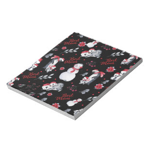 Best Mom Penguin Christmas pattern Notizblock