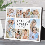Best Mom Photo Collage Fotoplatte<br><div class="desc">Personalized "Best Mom Ever" Photo Plaque with Easel Stand. This fun and stylish photo plaque is a perfect way to showcase cherished memories. The design features space for eight photos, creating a border around the edge while keeping the focus on the meaningful text in the center. At the center, "Best...</div>