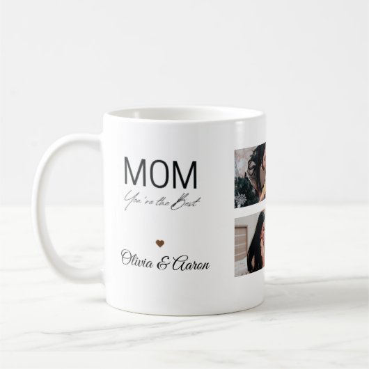 Best Mom Photo Collage Mug Kaffeetasse (Links)