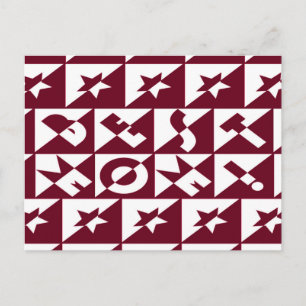 Best Mom Red and White Pattern with Stars Postkarte