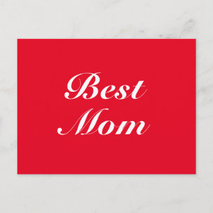 Best mom red classic script elegant stylish cute  postkarte