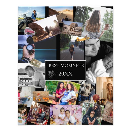 Best Moments New Year Photo Collage Fotodruck (Vorne)