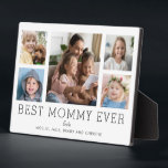Best Mommy Ever Children 5-Foto Collage Custom Fotoplatte<br><div class="desc">Einfaches und sauberes Design lasse Ihre Fotos auf dieser Best Mommy Ever-Plakette. Ein großes Foto in der Mitte mit zwei kleineren Fotos auf beiden Seiten lasse Ihnen, Ihre eigenen Fotos leicht einzufügen. Best Mommy Ever ist unten in einem modernen Schriftart geschrieben. Zwei Zeilen unten lasse Ihnen, Ihre Anpassung abzuschließen. Der...</div>