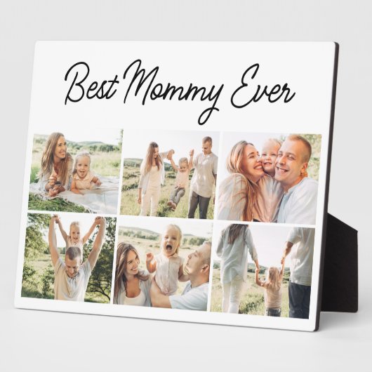 Best Mommy Ever Custom Modern 6 Photo Collage Fotoplatte (Seite)