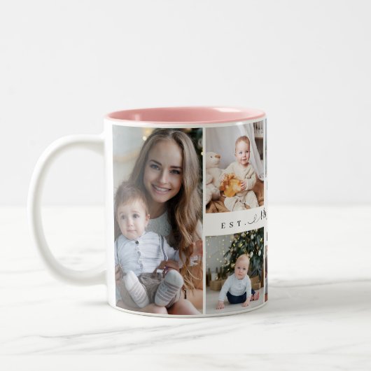 Best Mommy Ever | Mother's Day 8 Photo Collage Zweifarbige Tasse (Links)