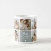 'Best Mommy Ever' Nachricht Custom 7 Foto Collage Kaffeetasse (Mittel)