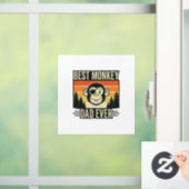 Best Monkey Dad Ever Vintage Monkey Father Shirt_1 Fensteraufkleber (Zuhause)
