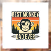 Best Monkey Dad Ever Vintage Monkey Father Shirt_1 Fensteraufkleber (Blatt 2)