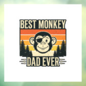 Best Monkey Dad Ever Vintage Monkey Father Shirt_1 Fensteraufkleber (Blatt 3)
