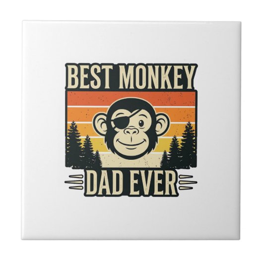 Best Monkey Dad Ever Vintage Monkey Father Shirt_1 Fliese (Vorderseite)