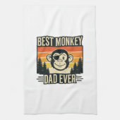 Best Monkey Dad Ever Vintage Monkey Father Shirt_1 Geschirrtuch (Vertikal)