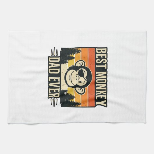 Best Monkey Dad Ever Vintage Monkey Father Shirt_1 Geschirrtuch (Horizontal)