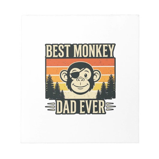 Best Monkey Dad Ever Vintage Monkey Father Shirt_1 Notizblock (Vorderseite)