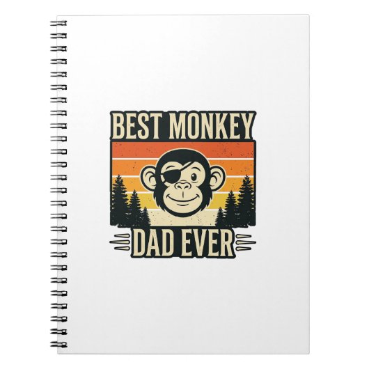 Best Monkey Dad Ever Vintage Monkey Father Shirt_1 Notizblock (Vorderseite)