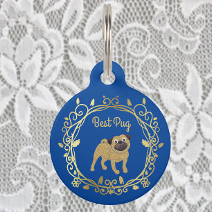Best Mops Day of Wedding Special Design on Blue Haustiermarke