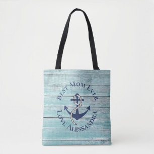 Best Mother 3 Foto Blue Watercolor Sea Turtle Tasche
